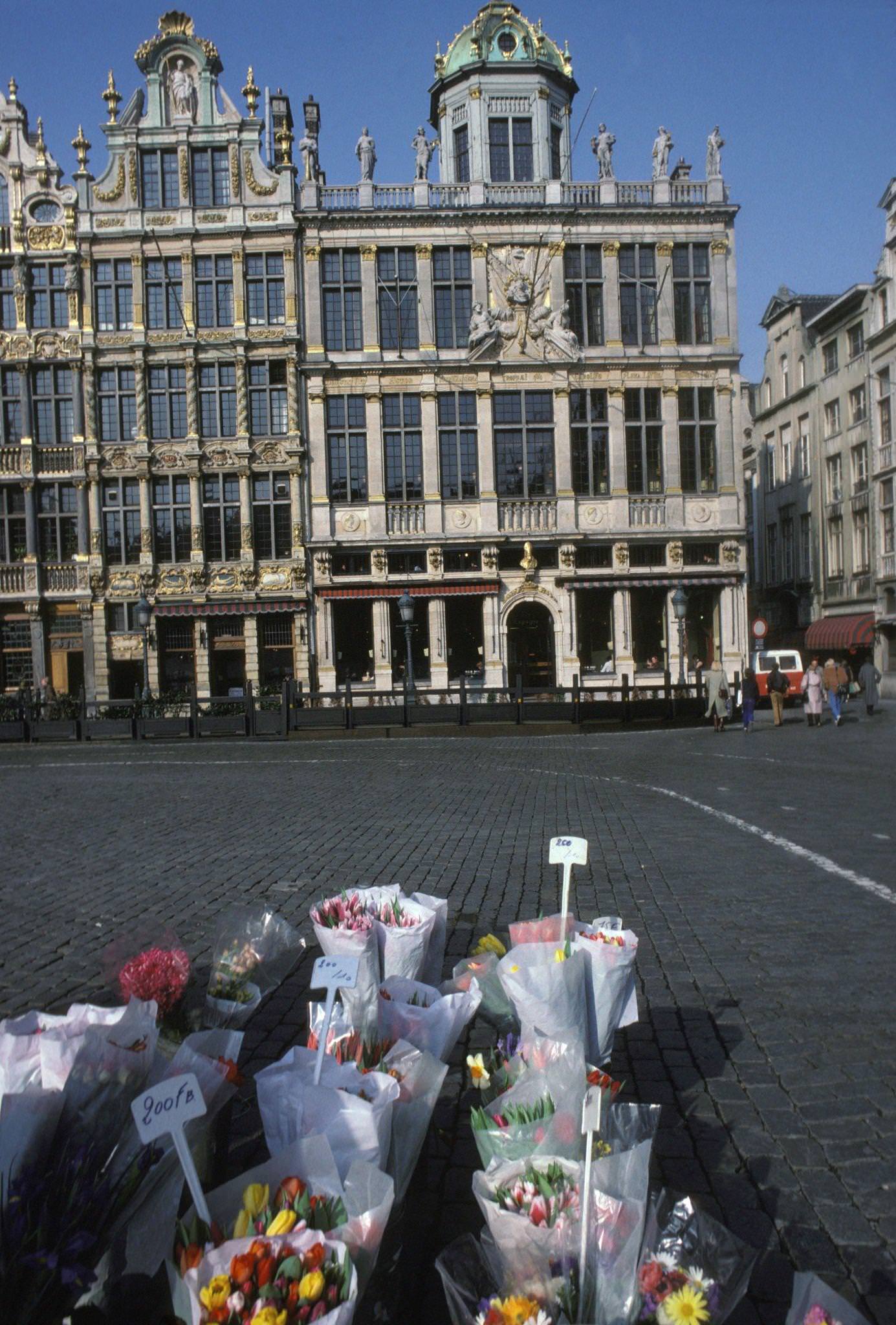 Florist at the Grand Place in Brussels, Belgium, 1984