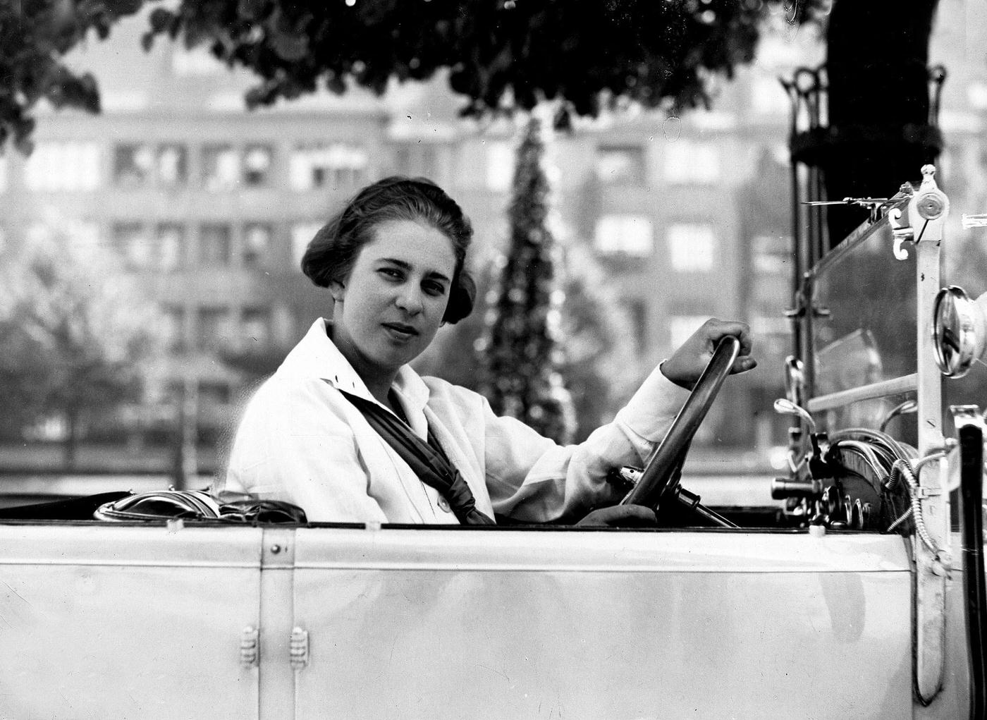 Clärenore Stinnes' in an Open Car, 1920s