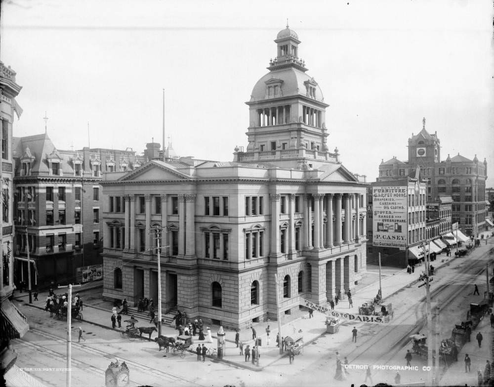 U.S. Post Office on 16th and Arapahoe Streets, featuring Second Empire style architecture, 1905.