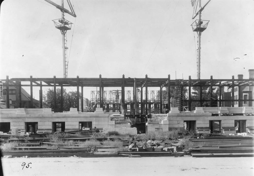 Denver Public Library construction, Civic Center neighborhood, 1907.