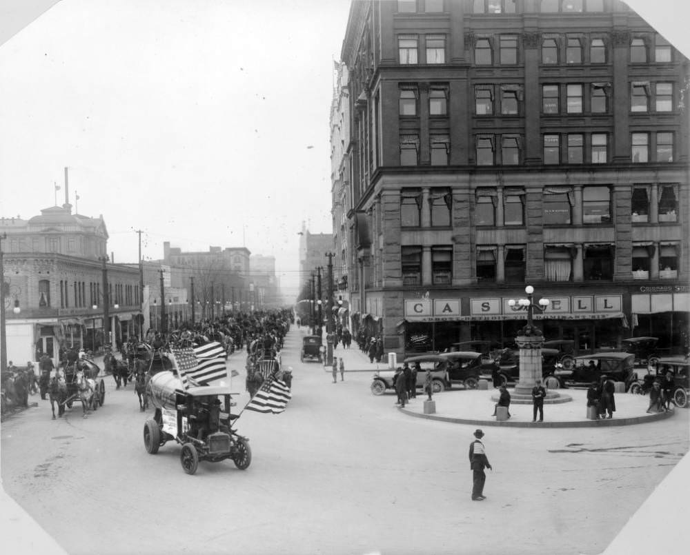 Street Sprinkling Department in Parade, Denver, 1905