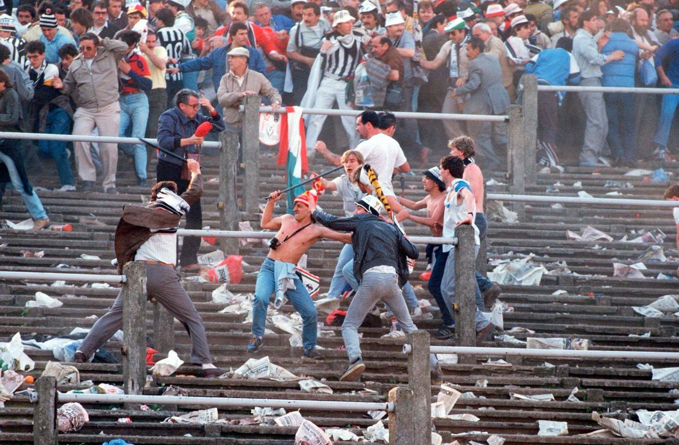 Tragedy at Heysel Stadium during Juventus vs. FC Liverpool match, European Cup of Champions, 1985.