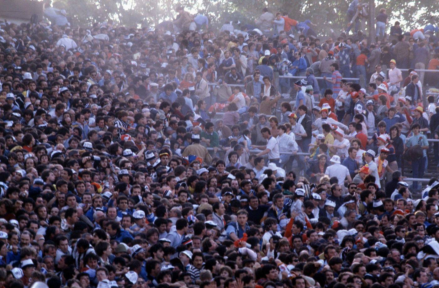 Chaos and Fighting Among Supporters, Juventus vs. Liverpool, 1985.