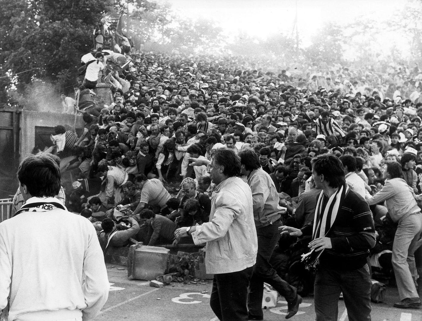 Debris and Trash in Empty Fan Block Post-Tragedy, Juventus vs. Liverpool, 1985.