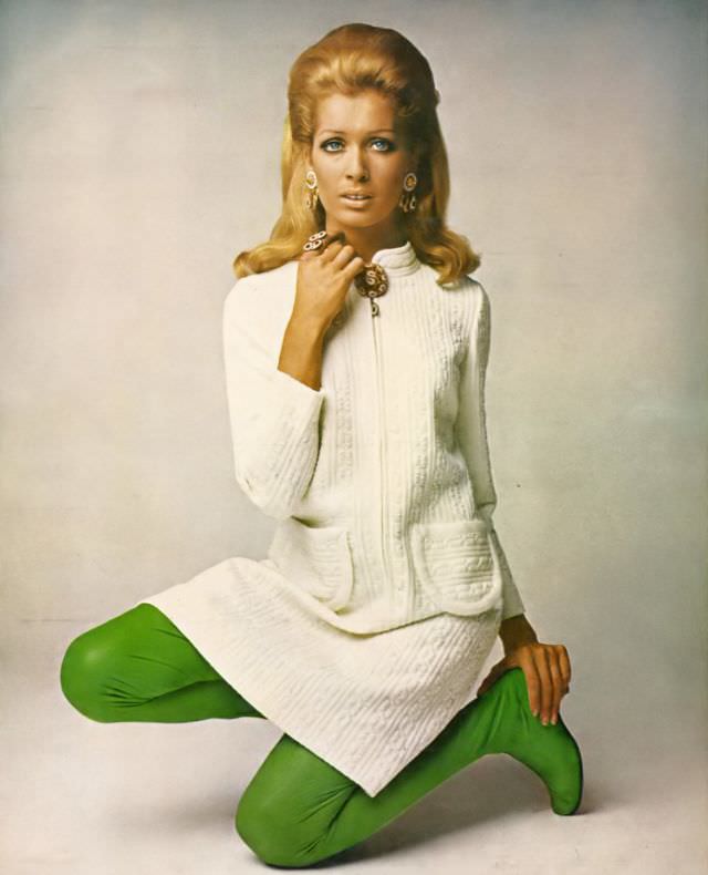 Isa Stoppi in Pure Wool Knit Dress by Kimberly, 1967