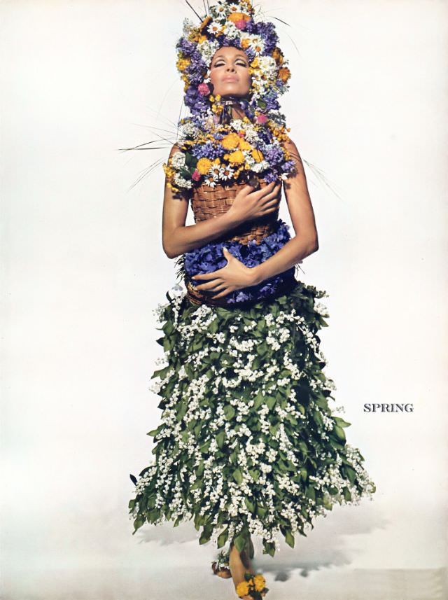 Isa Stoppi Portrayed as Spring in Design by Pablo of Elizabeth Arden, 1966