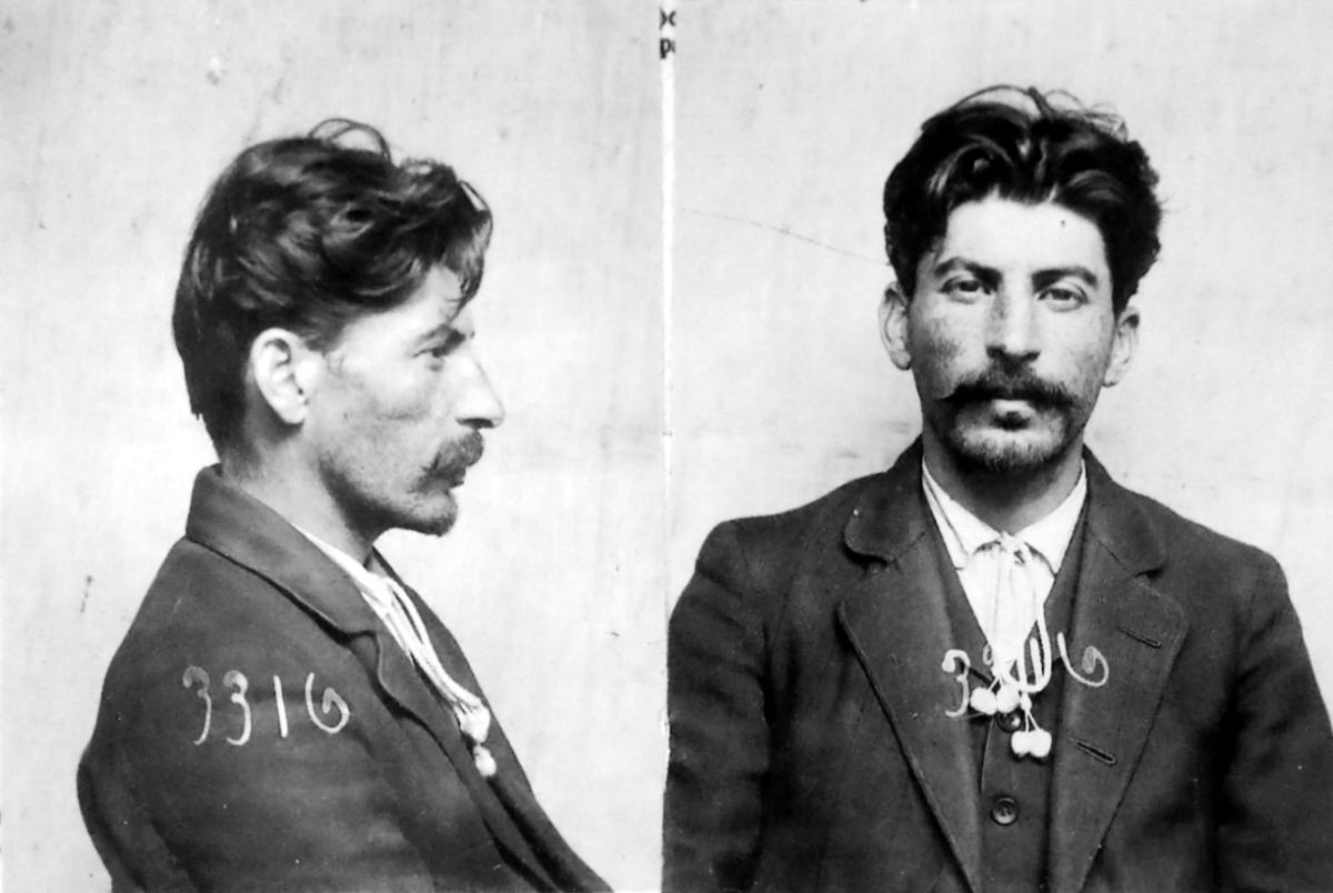 Mugshots of Stalin, from the files of the Tsarist secret police in St. Petersburg, ca. 1911.