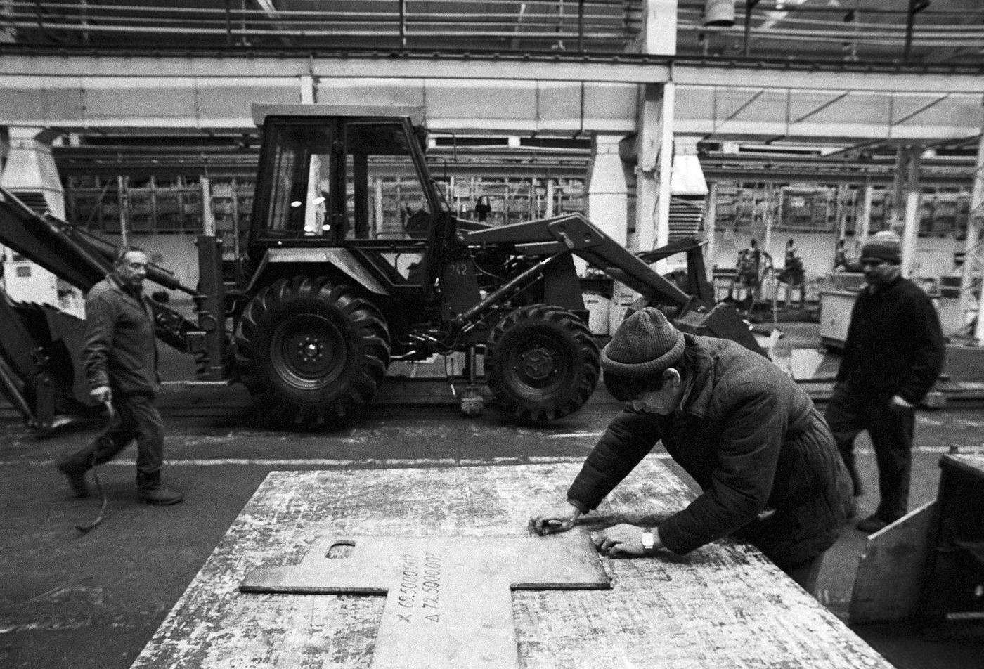 Workers in Atek Tractor Factory in Kiev