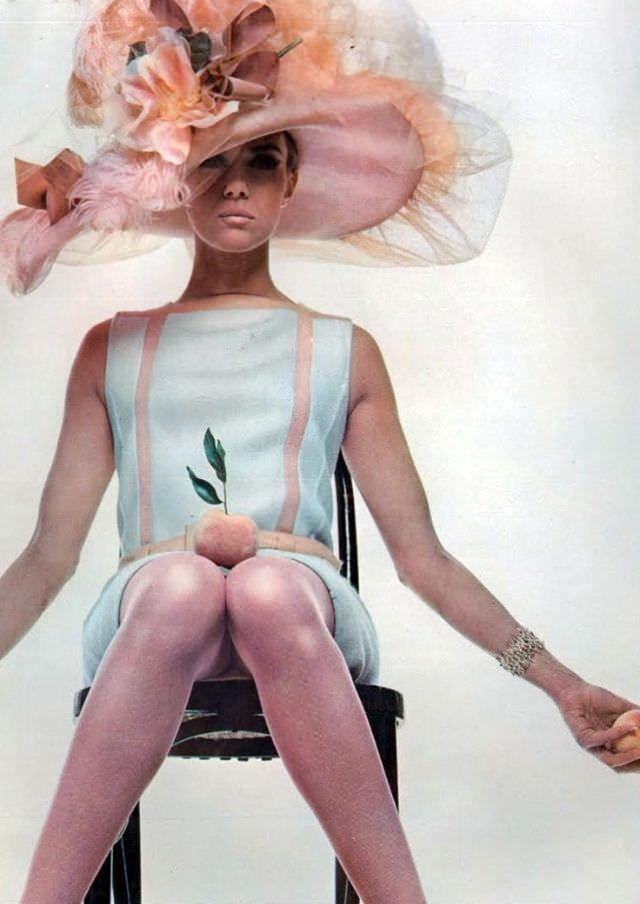 Nicole de la Marge in Short Belted Tunic Dress by Amy Linker, 1966