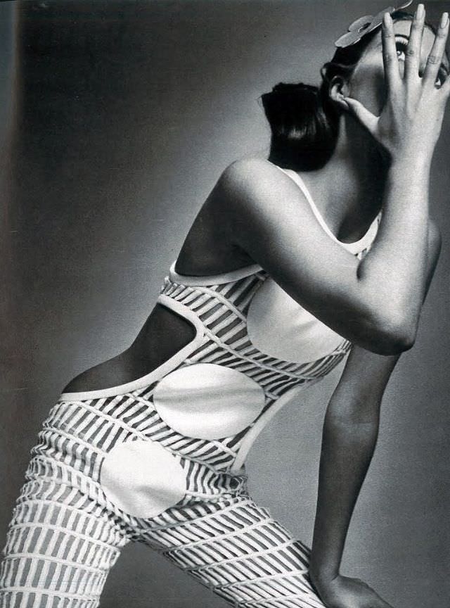 Nicole de la Marge in Jumpsuit by Andre Courrèges, 1967