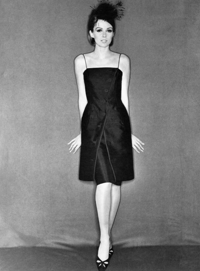 Nicole de la Marge in Short Cocktail Dress by Ronald Paterson, 1964