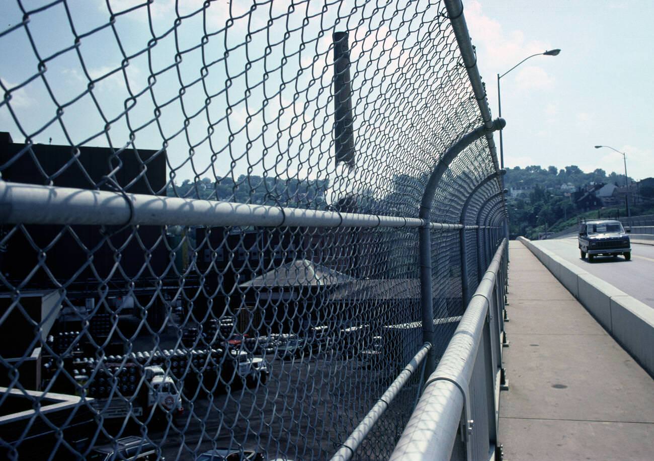 Street details in 1980s Pittsburgh, Pennsylvania, 1981.