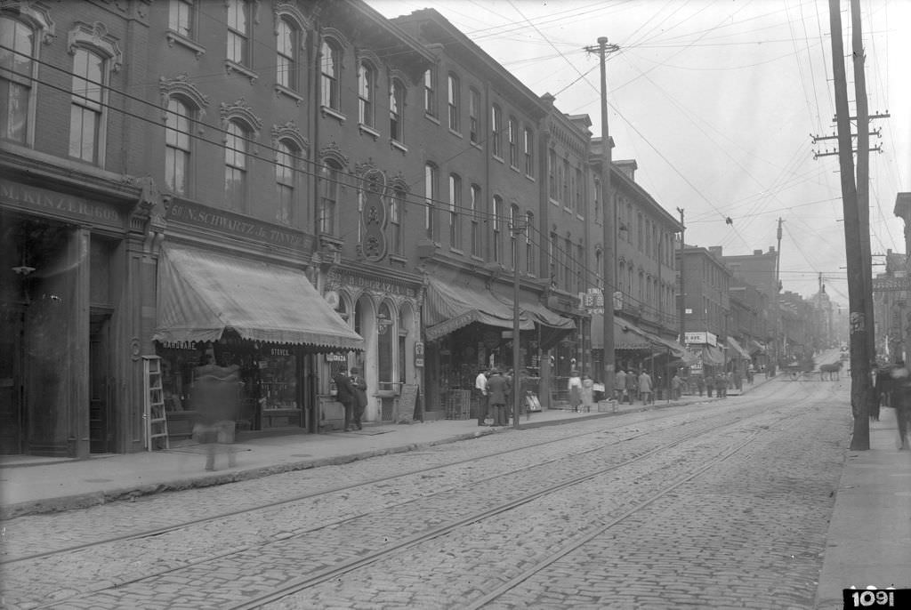 Wylie Avenue, north side near Sixth Avenue, 1912