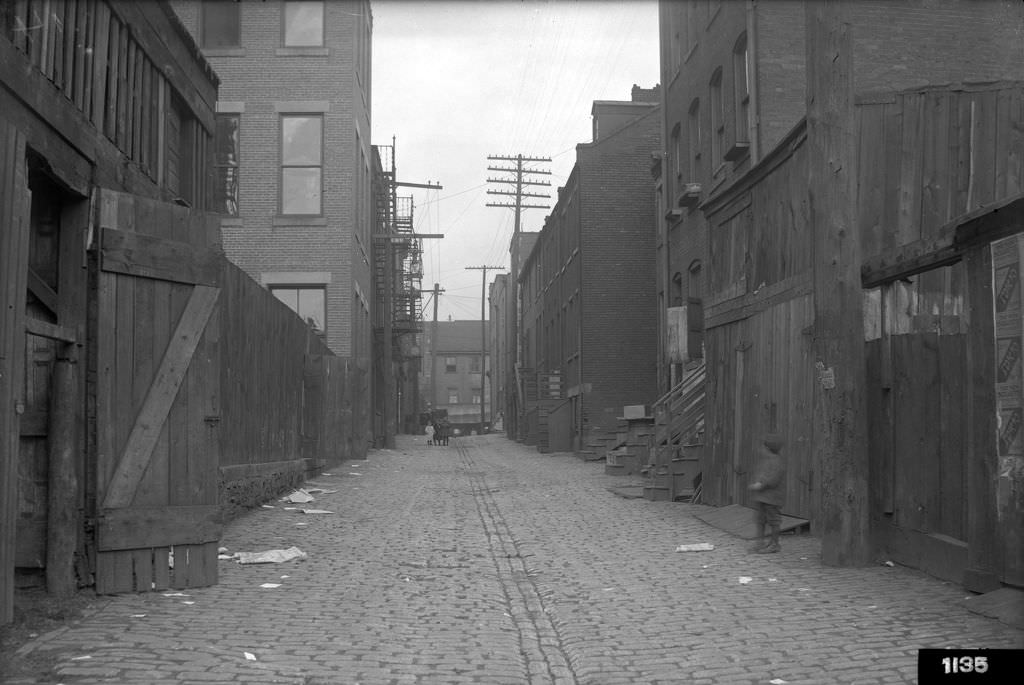 Clay Alley, east from near school property, 1912