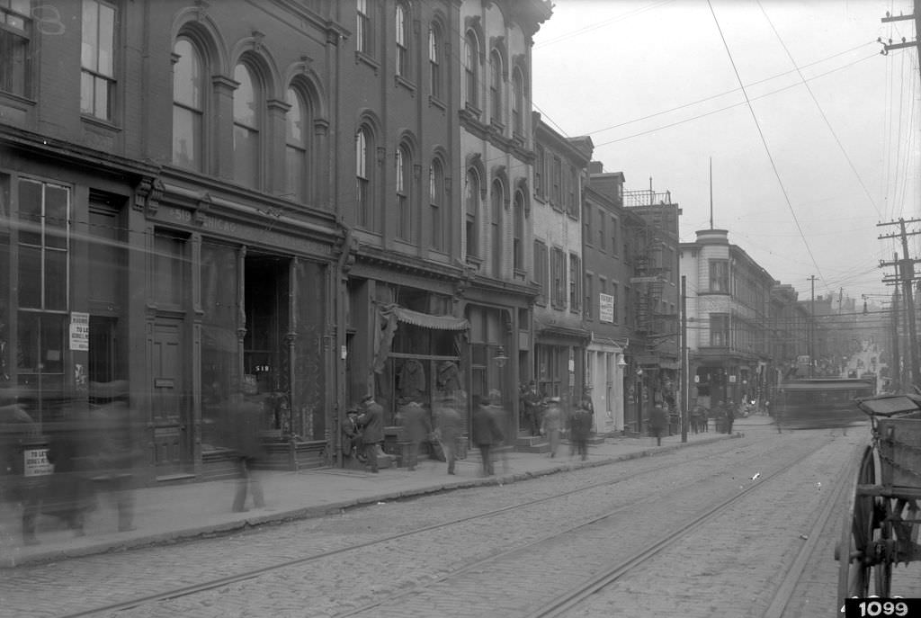 Wylie Avenue, north side looking east from Fifth, 1910s
