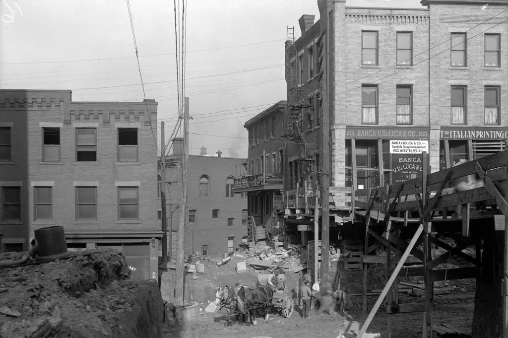 Chatham Street, construction at Webster corner, 1910s