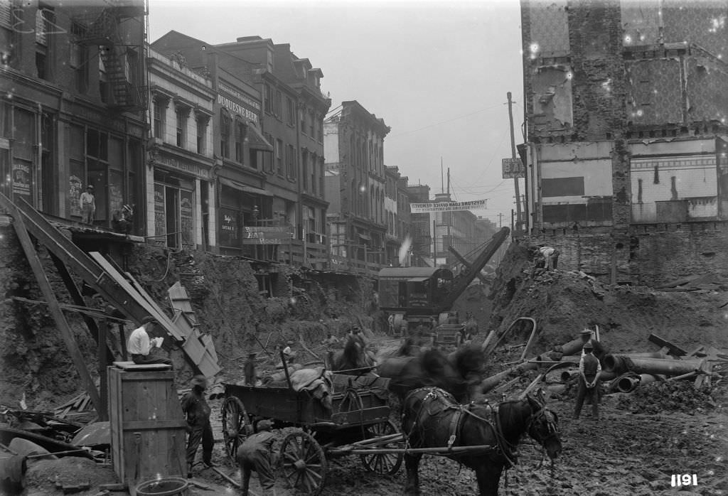 Wylie Avenue Hump Removal, severe cut impact, 1910s