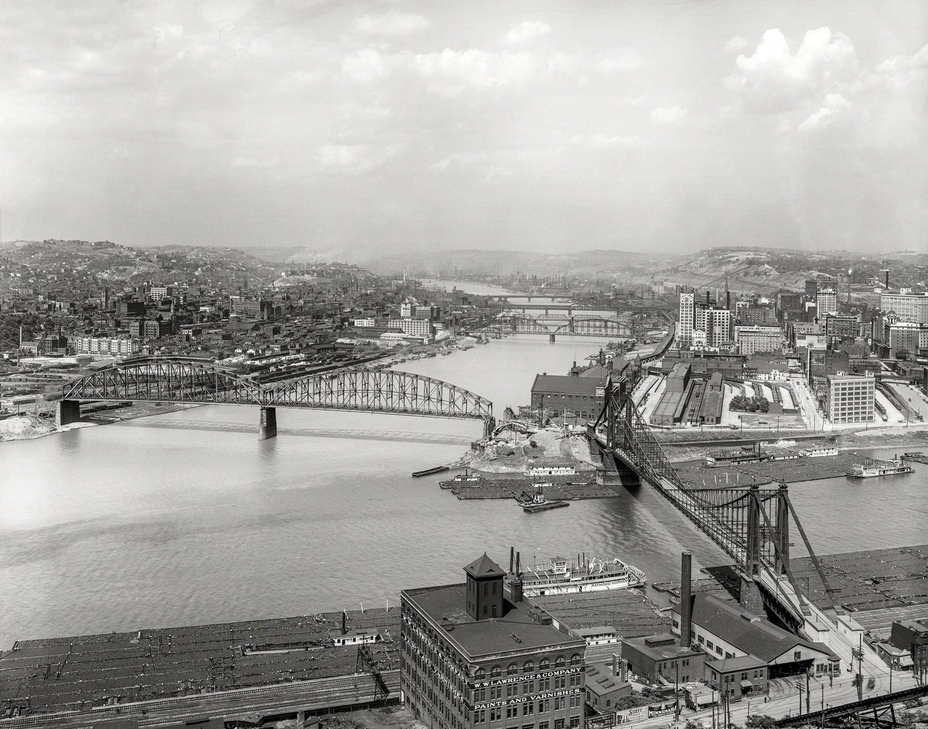 Coal Barges at The Point, Pittsburgh, Pennsylvania, 1912