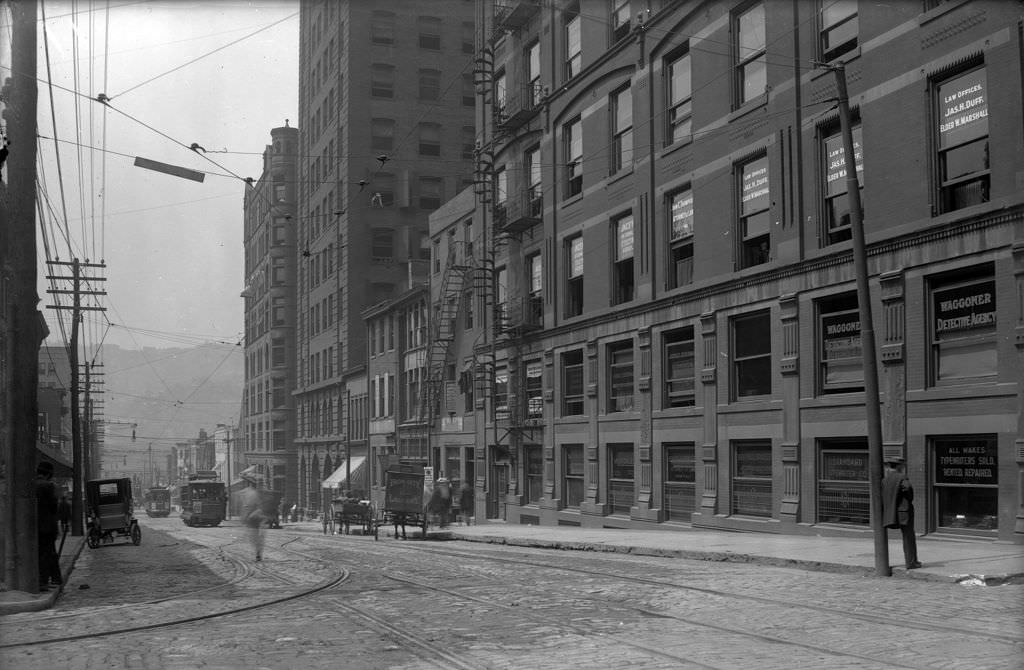 Grant Street, west side looking south from Diamond Street, 1912