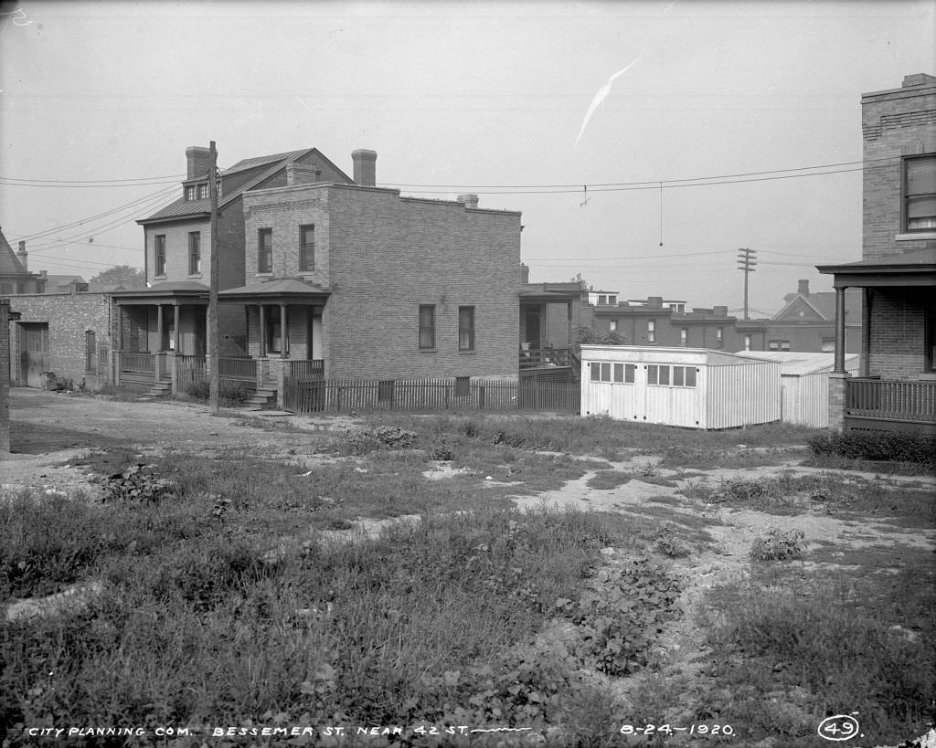 Homes on Bessemer near 42nd Street, 1920.