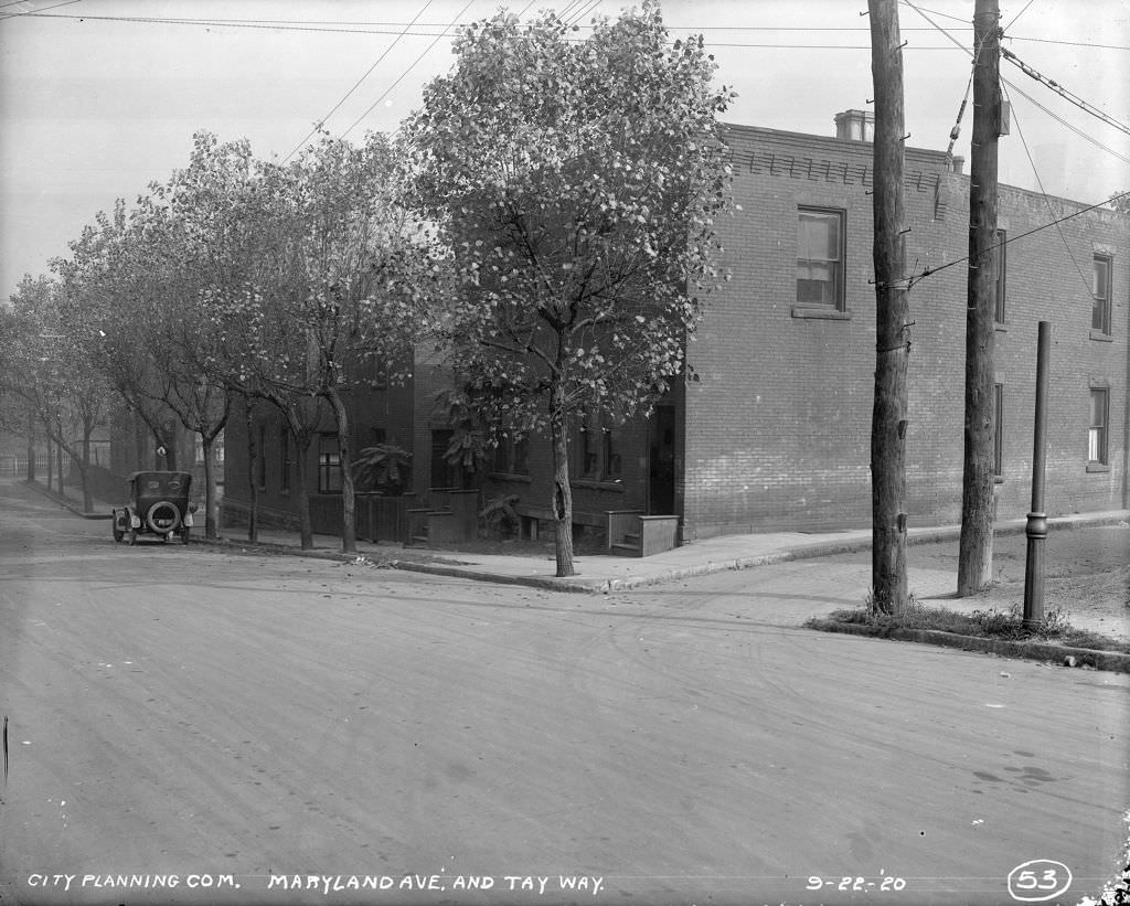 Conditions at Maryland Avenue and Tay Way, 1920.