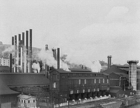 Steel Mills near Brady St. Bridge, Horizontal View, 1920s