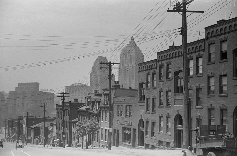 Houses in "The Hill" slum, Pittsburgh, Pennsylvania, 1938.