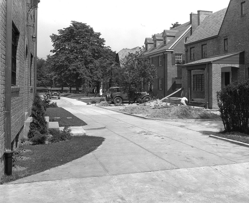 Yorkshire Drive, Brick houses viewed looking north, 1931.