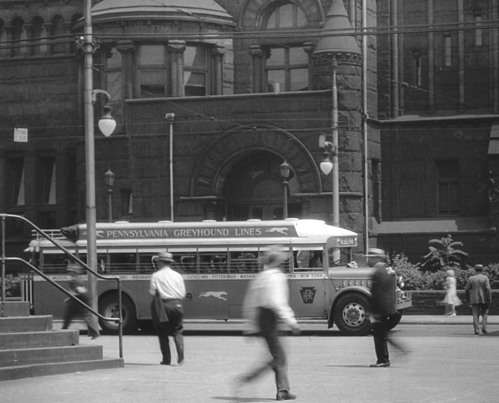 Greyhound Line, View of a Greyhound Bus, 1931.