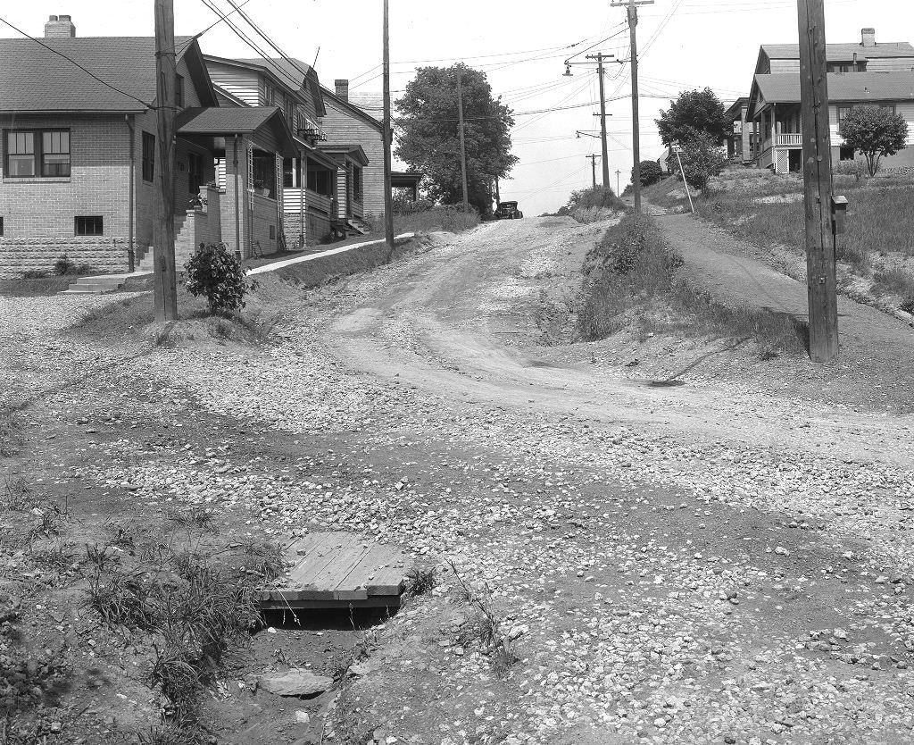 Carrick Avenue, From Radiant Street showing grading and ditching, 1931.