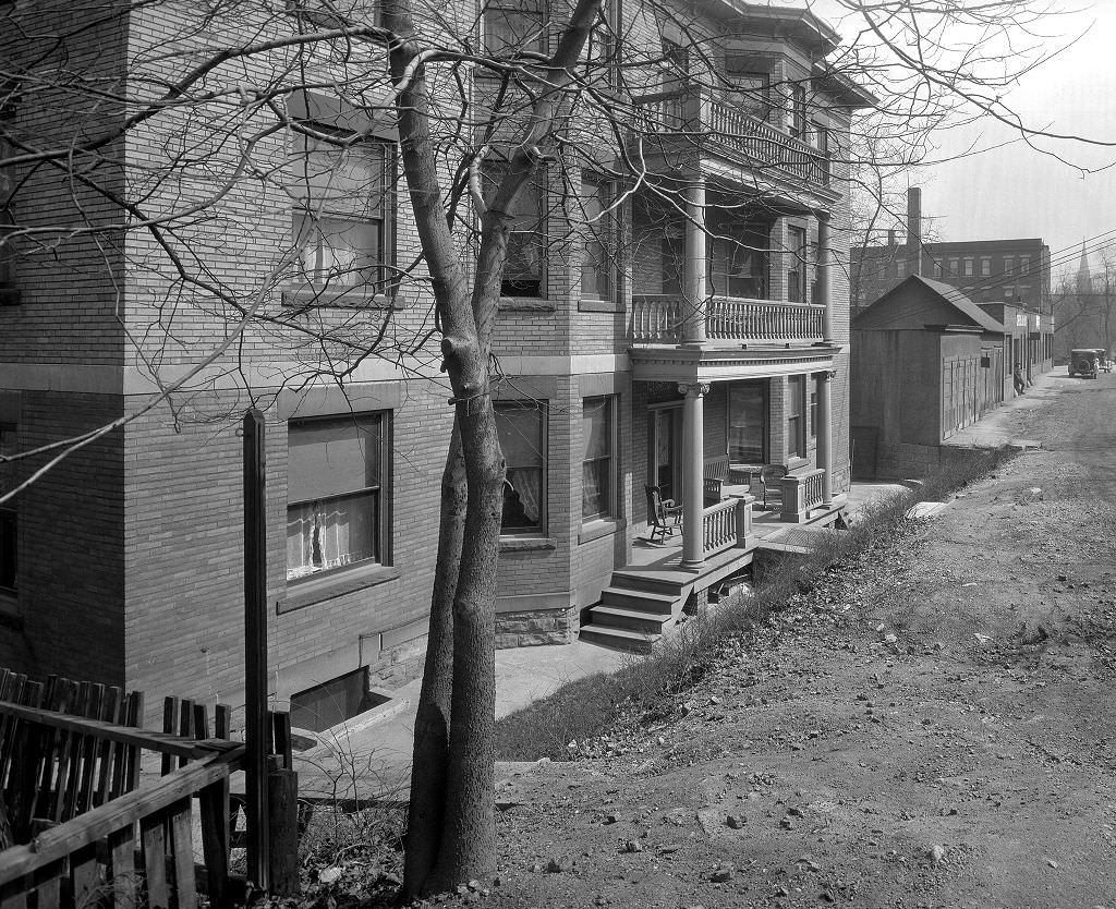 Properties along Dollar Street looking towards Centre Avenue, 1933
