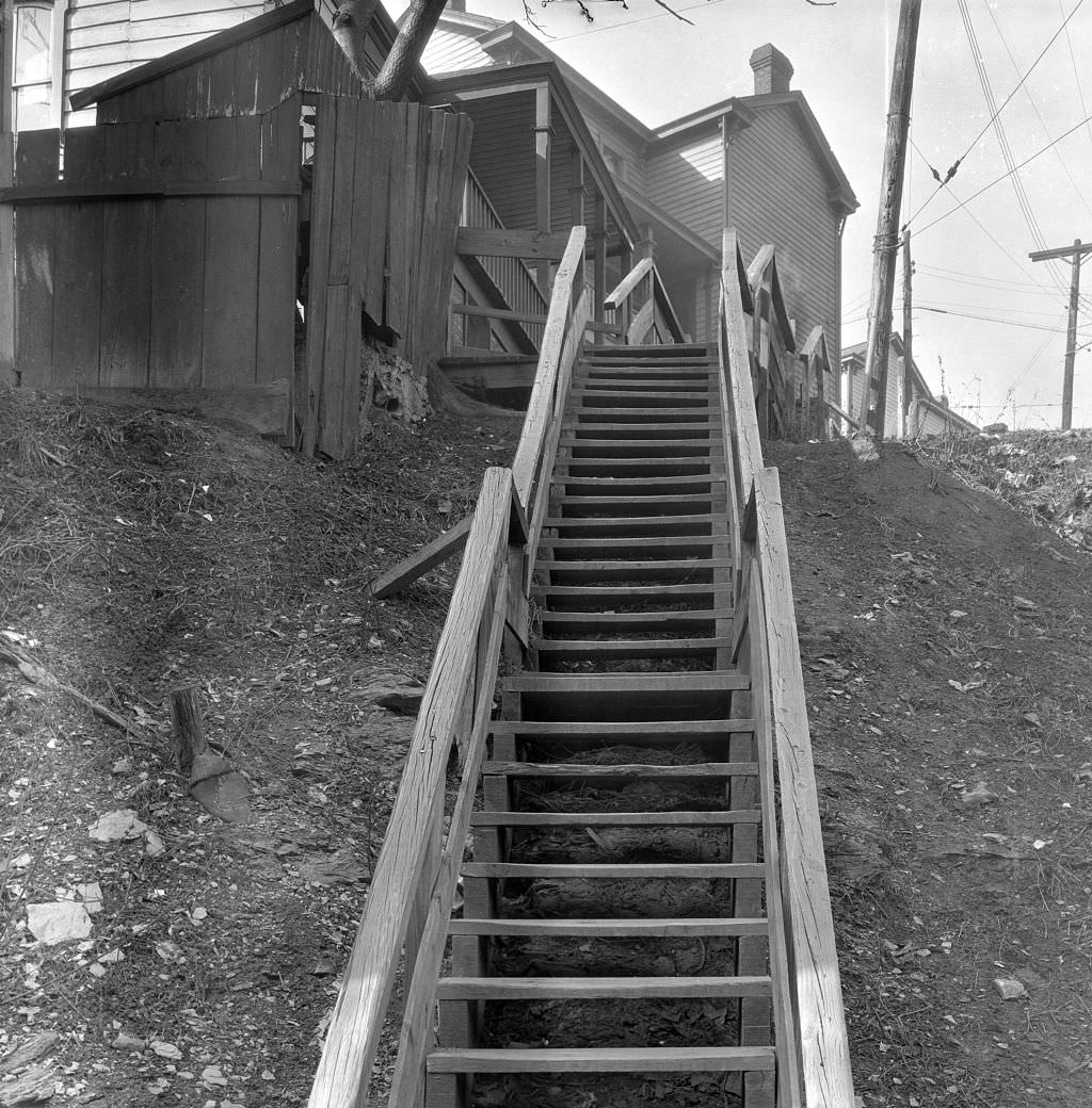 Emerald Street Steps looking north from Arlington Avenue, 1933