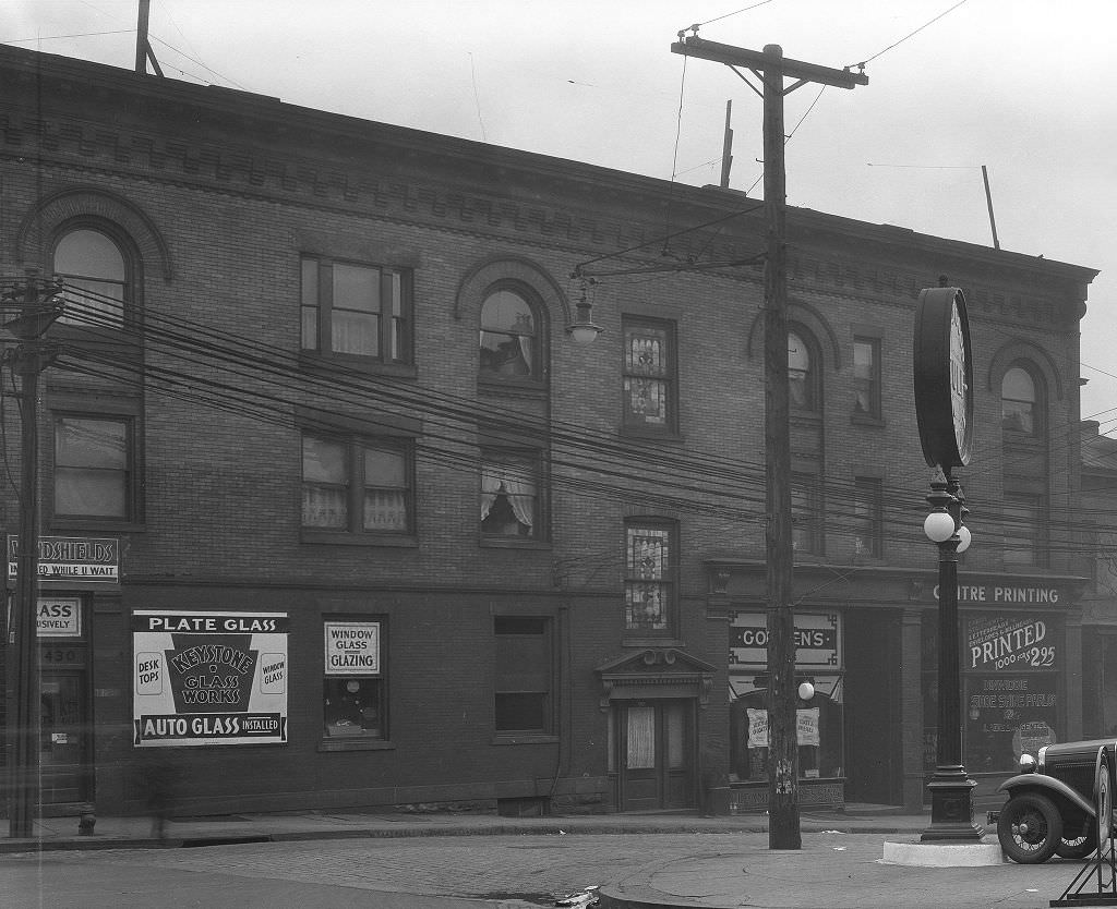 Intersection of Center Avenue and Dinwiddie Street, 1933