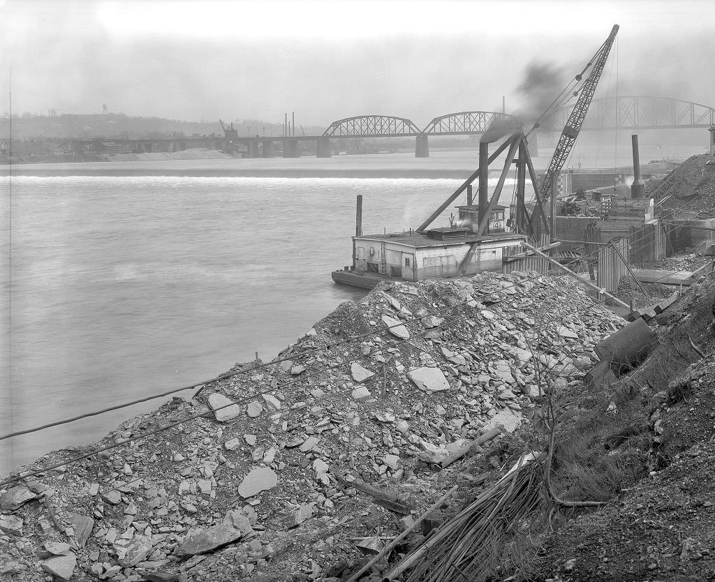 Negley Run Sewer during construction of Lock & Dam No. 2, 1933