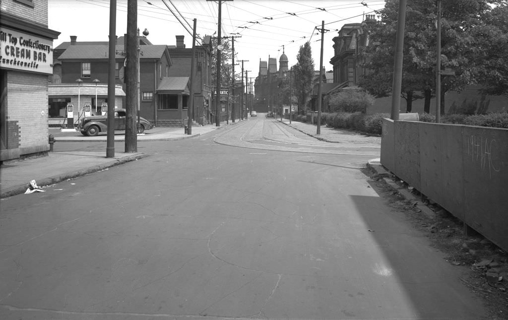 Lowrie Street neighborhood looking east, 1941.