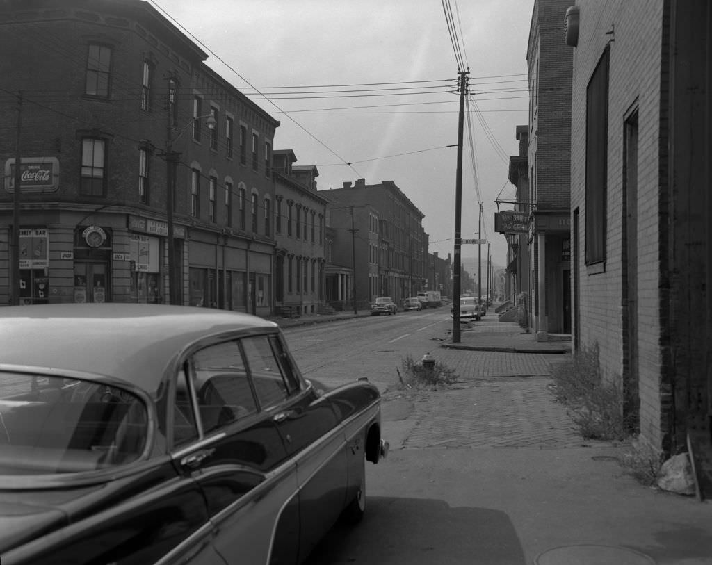 Properties on Pennsylvania Avenue at the intersection with Bidwell Street, 1956