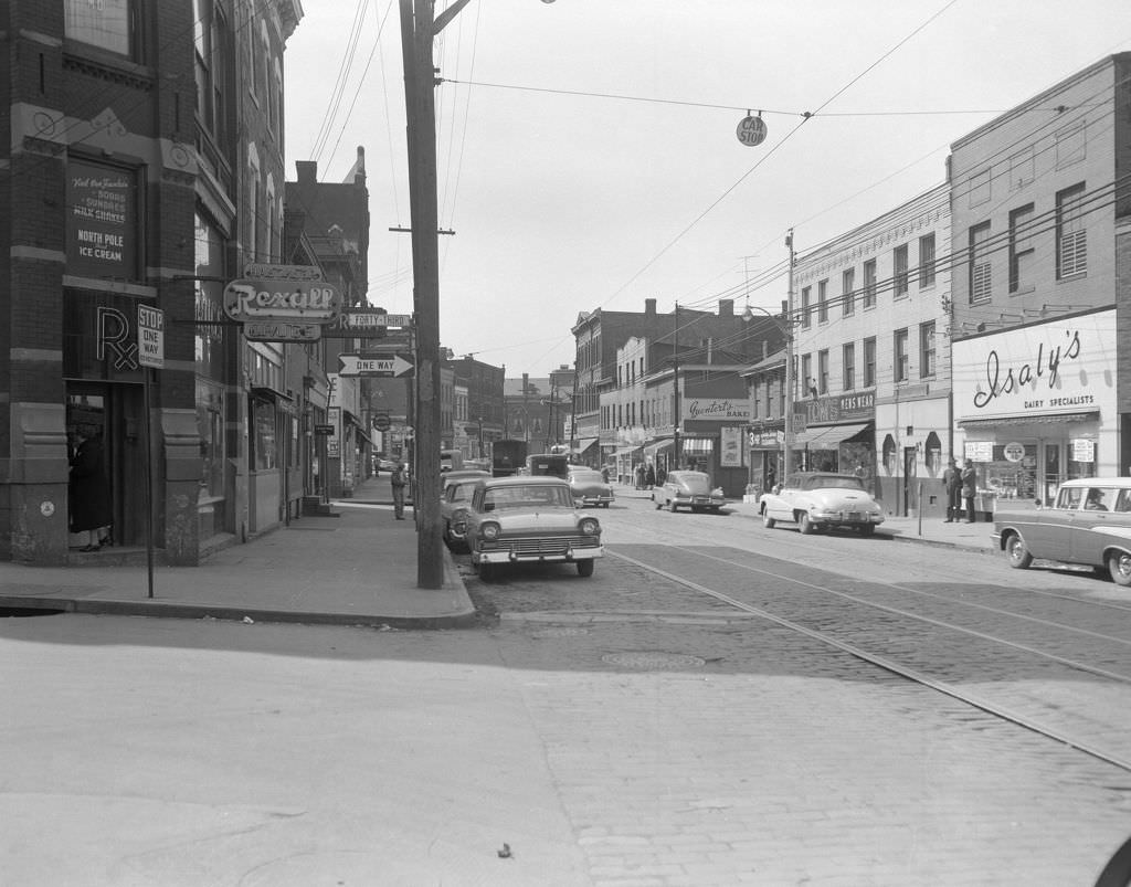 Isaly's and Nearby Stores at Butler and 43rd Streets, 1958