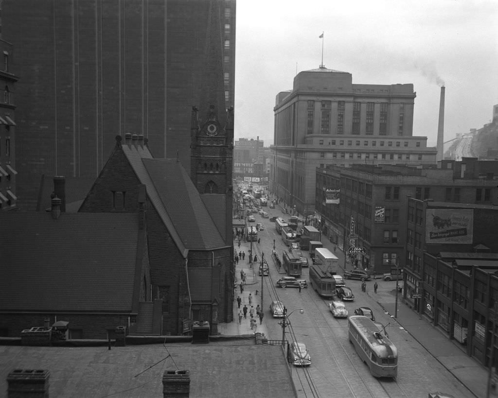 Grant Street View Featuring First English Evangelical Lutheran Church, 1951