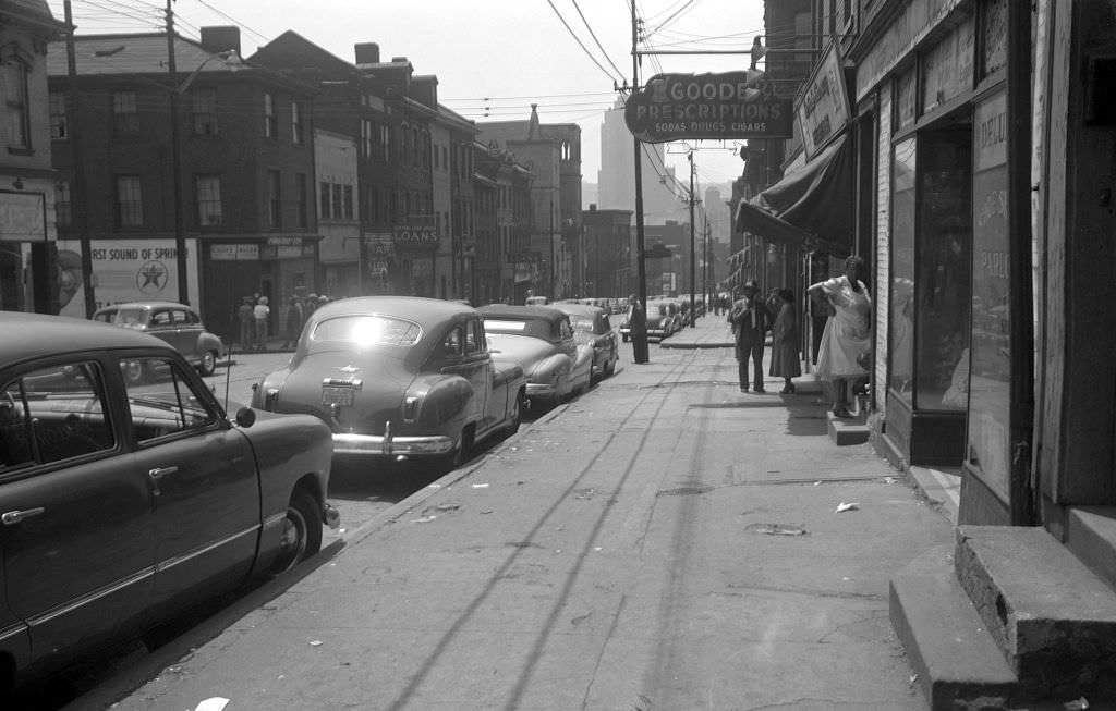 Wylie Avenue, 1300 Block Featuring Chief's Tavern, 1951