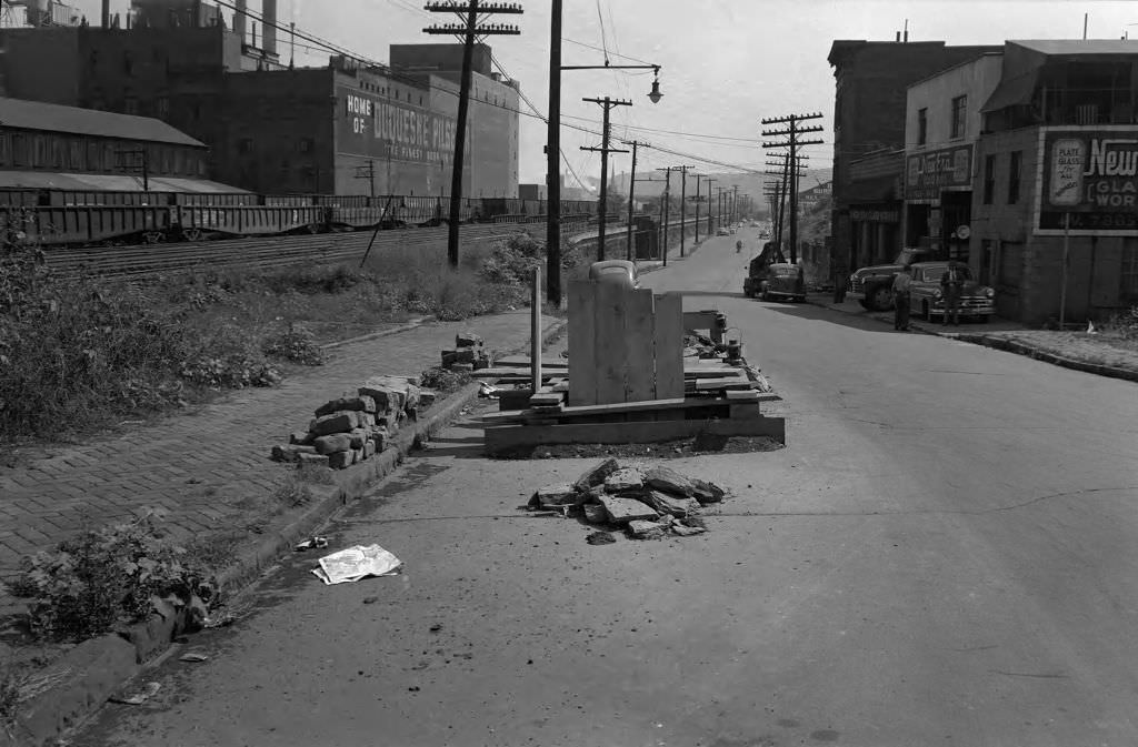 View from Josephine Street Featuring Duquesne Brewery, 1950