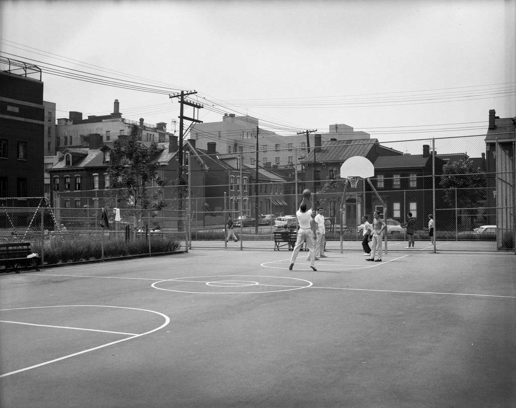 Ormsby Rec Center basketball court, 1961.