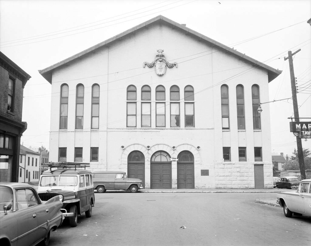 South Side Recreation Center, offers indoor and outdoor activities, now closed but the building remains, 1961.