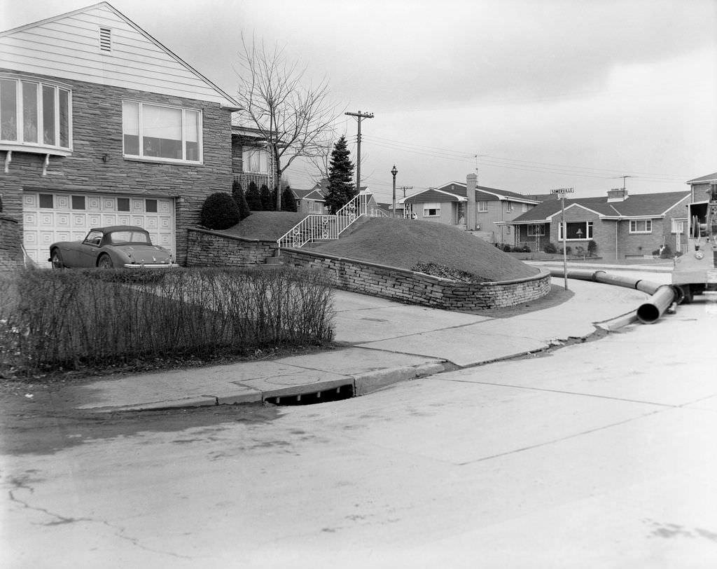 Oranmore Street, view of water lines, 1960.