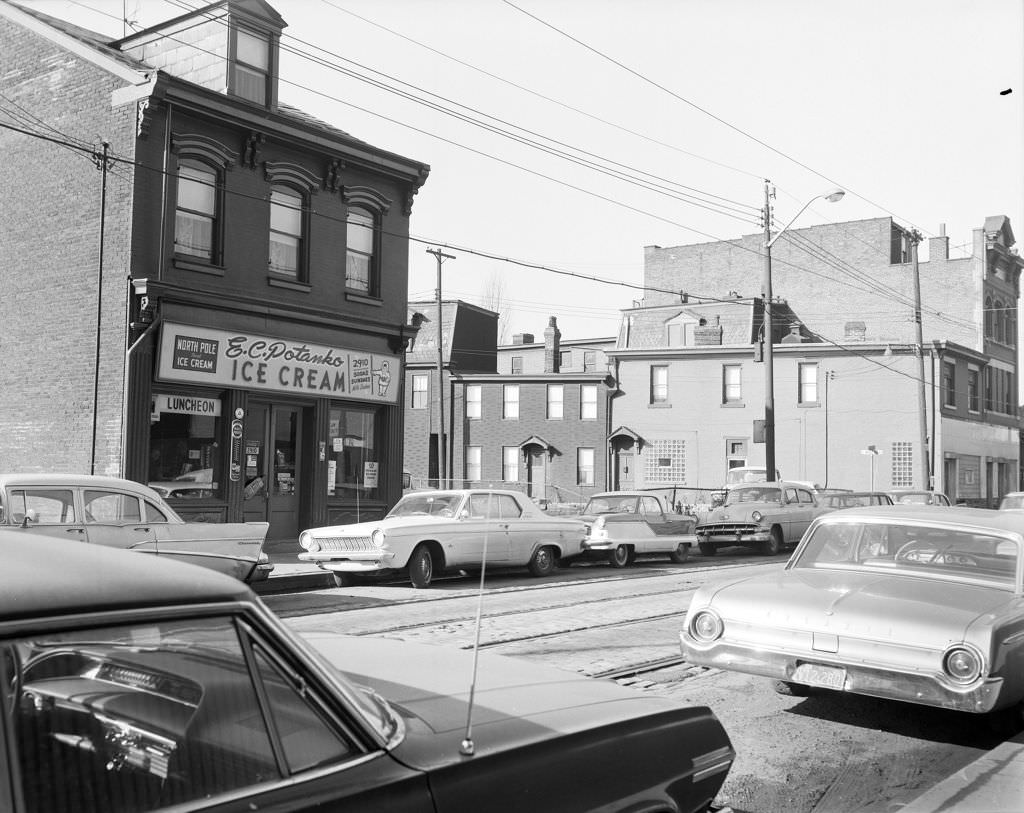 E.C. Potanko Ice Cream store on East Carson Street, 1963.