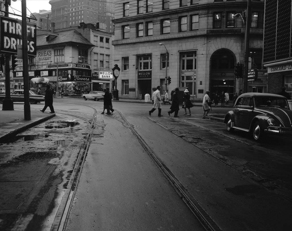 Wet Streets at Fifth and Liberty Avenues, 1965