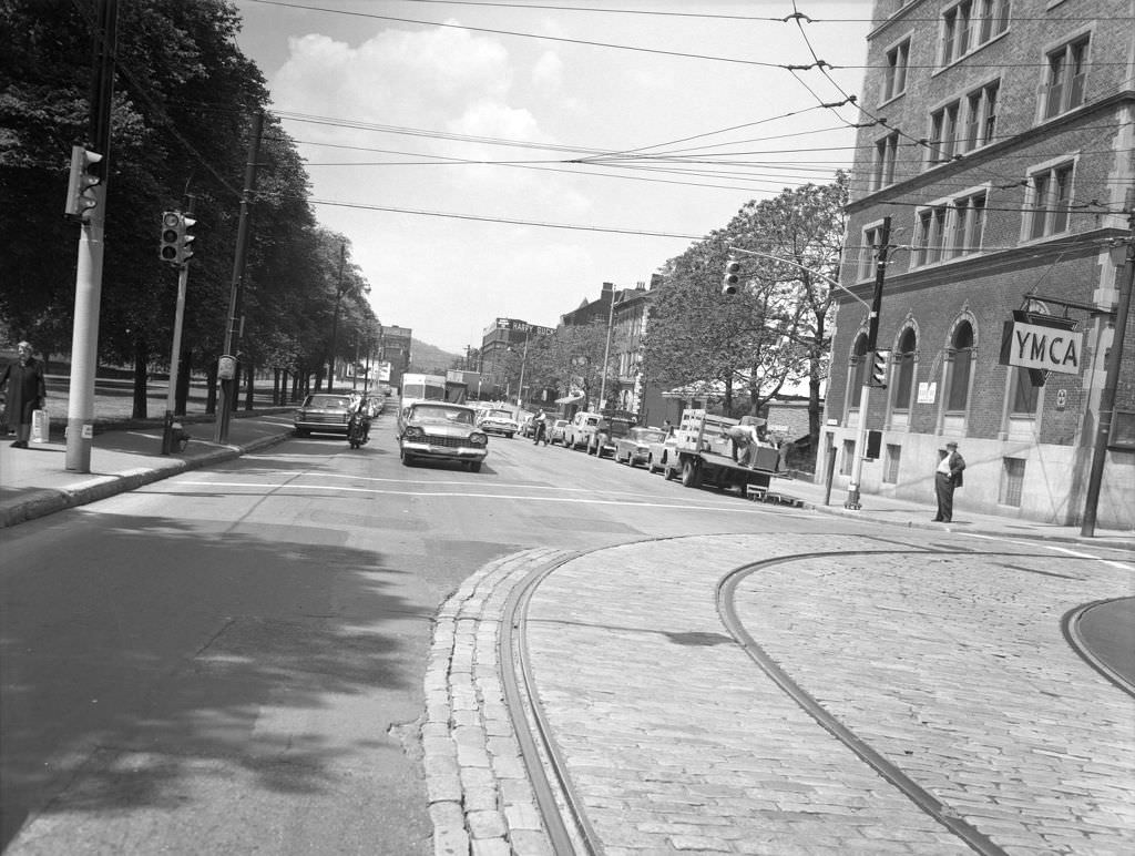 YMCA at the intersection of Monterey Street and W. North Avenue, 1966.