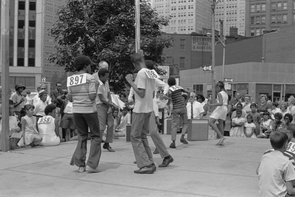 Youth dance competition in Market Square, 1969.