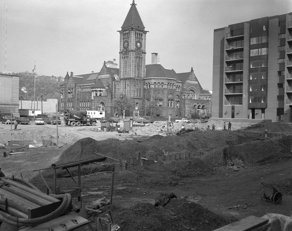 North Side Carnegie Library through Allegheny Center construction, 1967.