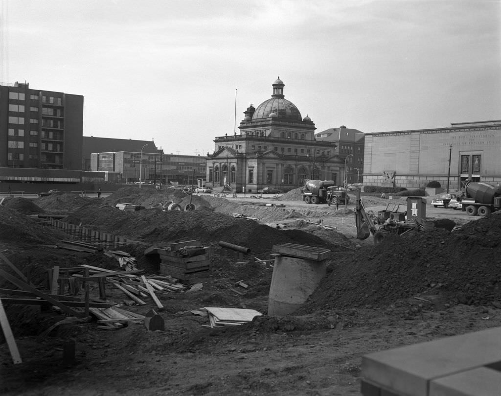 Old Allegheny Post Office through Allegheny Center construction, 1967.