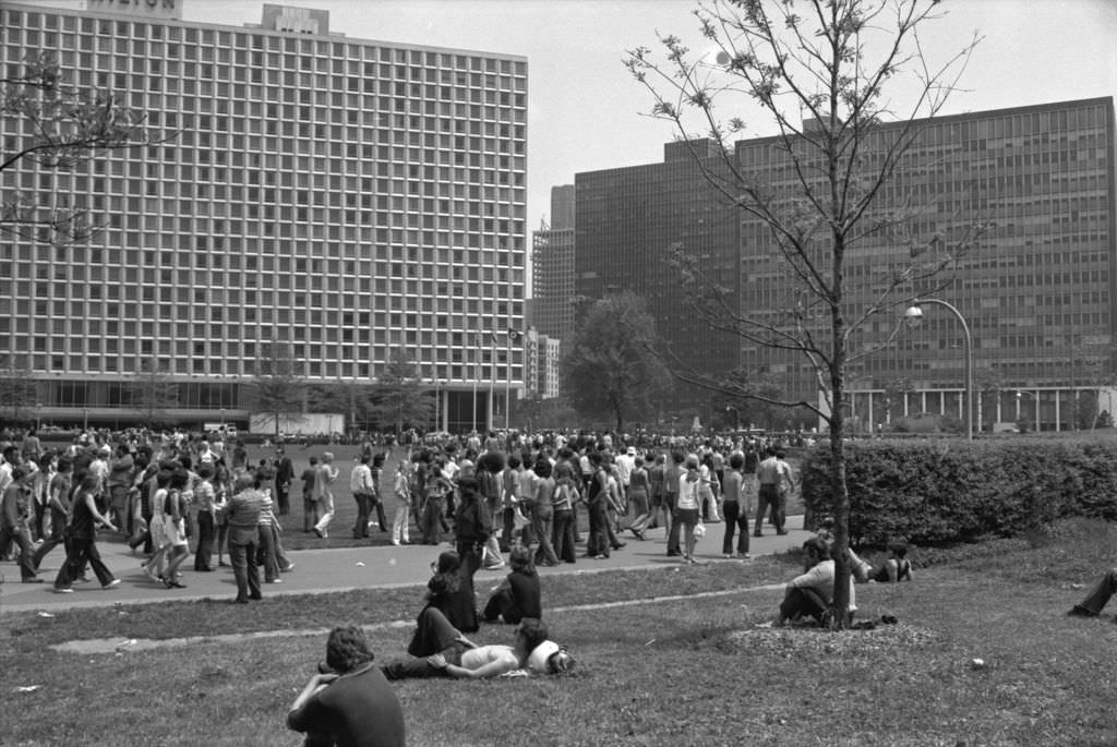 Point State Park, a reclaimed area preserving historical and strategic heritage, 1971.